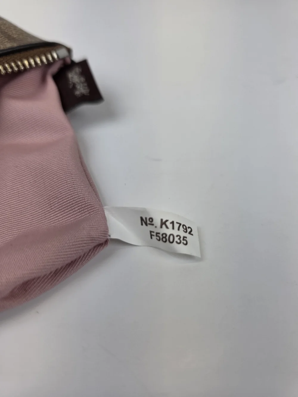 COACH Signature Pink Brown Canvas Wristlet Wallet Bag